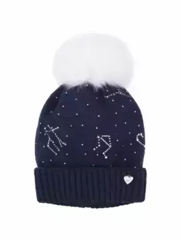 Шерстяная шапка с помпоном Il Trenino, тёмно-синий