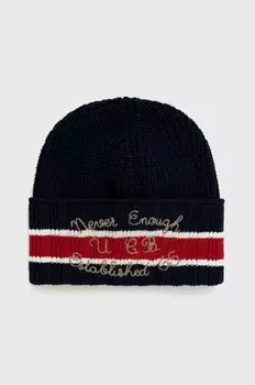 Шерстяная шапка United Colors of Benetton, темно-синий
