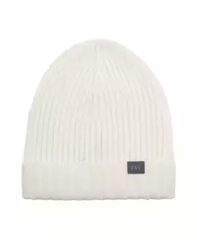 Шерстяная шапка в рубчик Fay, белый
