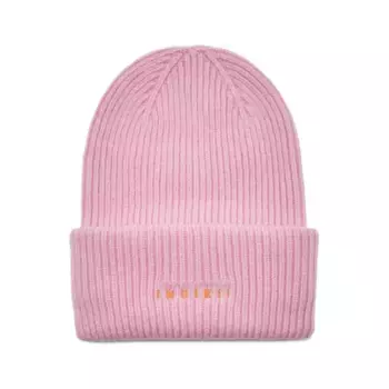 Шерстяная шапка в рубчик с добавлением кашемира Inuikii, розовый
