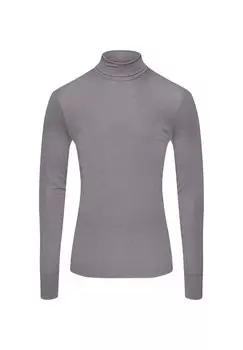 Шерстяная шелковая рубашка с высоким воротником HANRO, цвет Nordic Grey