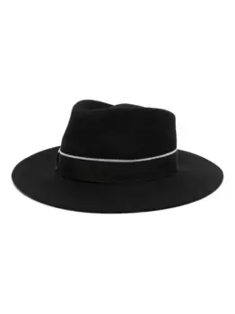 Шерстяная шляпа с бантом Borsalino, черный