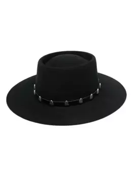 Шерстяная шляпа с заклепками Philipp Plein, черный