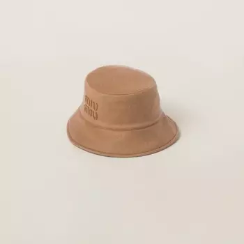 Шерстяная шляпа-ведро Miu Miu, коричневый