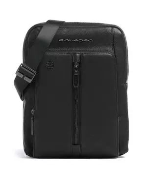 Шерстяная сумка через плечо 10 дюймов из зернистой воловьей кожи Piquadro, черный