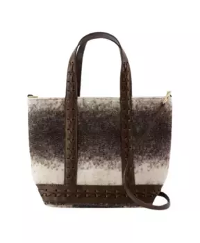 Шерстяная сумка шоппер с блестящими ручками Vanessa Bruno, коричневый