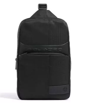 Шерстяная сумка-слинг из мелкозернистой яловой кожи. Piquadro, черный