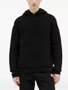 Шерстяная толстовка с капюшоном MONCLER, черный