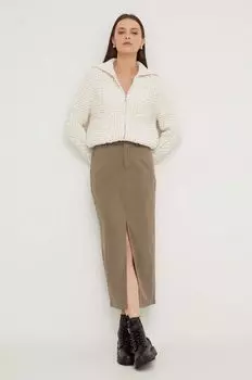 Шерстяная юбка Answear Lab, бежевый