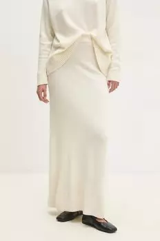 Шерстяная юбка Answear.Lab, бежевый