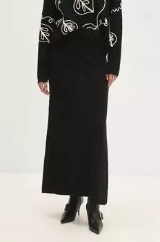 Шерстяная юбка Answear Lab, черный