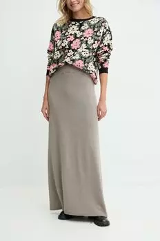 Шерстяная юбка Answear.Lab, серый