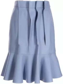 Шерстяная юбка асимметричного кроя sacai, синий
