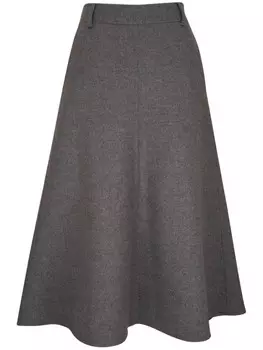 Шерстяная юбка Brunello Cucinelli, серый