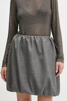 Шерстяная юбка Herskind Evans, серый