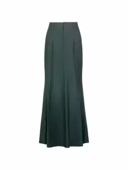 Шерстяная юбка макси Victoria Beckham, зелёный