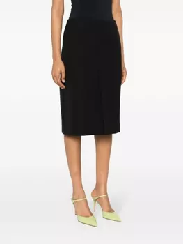 Шерстяная юбка миди Gucci, черный