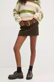 Шерстяная юбка Miss Sixty, зеленый