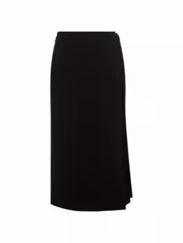Шерстяная юбка на запах MSGM, черный