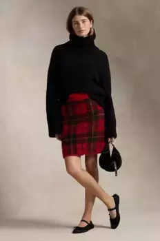 Шерстяная юбка Polo Ralph Lauren, красный