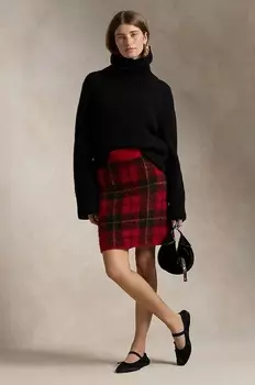 Шерстяная юбка Polo Ralph Lauren, красный