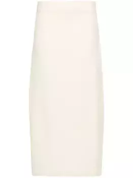 Шерстяная юбка с асимметричным подолом JIL SANDER, нейтральный