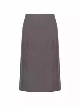 Шерстяная юбка с бахромой LouLou de Saison, серый