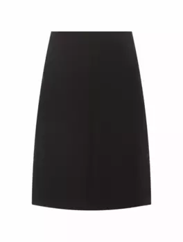 Шерстяная юбка с логотипом Gucci, черный