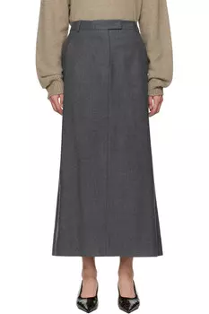 Шерстяная удлинённая юбка модель maxi Le17Septembre, серый