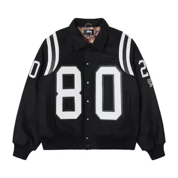 Шерстяная университетская куртка Stussy 80, цвет Черный