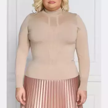 Шерстяная водолазка avo размера плюс, облегающий крой Persona By Marina Rinaldi, бежевый