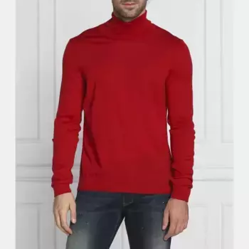 Шерстяная водолазка приталенного кроя Musso-p Boss, красный