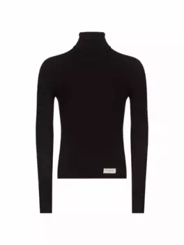 Шерстяная водолазка с логотипом Balmain, черный