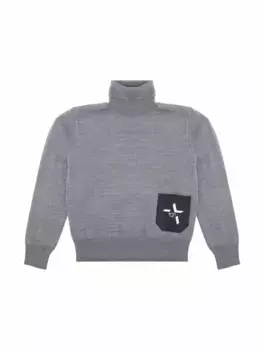 Шерстяная водолазка с логотипом N°21, серый