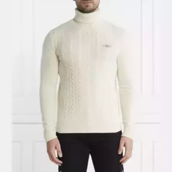 Шерстяная водолазка стандартного кроя Aeronautica Militare, экрю