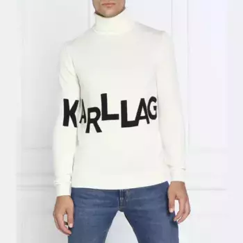 Шерстяная водолазка стандартного кроя Karl Lagerfeld, бежевый
