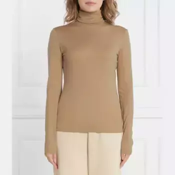 Шерстяная водолазка стандартного кроя Max Mara, коричневый