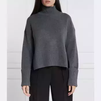 Шерстяная водолазка стандартного кроя с добавлением кашемира Calvin Klein, черный