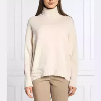 Шерстяная водолазка стандартного кроя с добавлением шелка Peserico, бежевый