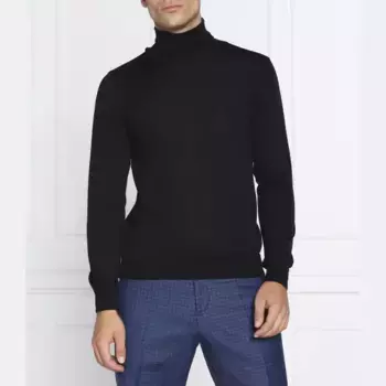 Шерстяная водолазка стандартного кроя с высоким воротником и воротником-стойкой Oscar Jacobson, синий