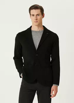 Шерстяная вязаная куртка Lardini, черный