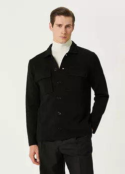 Шерстяная вязаная куртка Lardini, черный