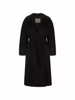 Шерстяное двубортное пальто Cinzia Rocca, черный