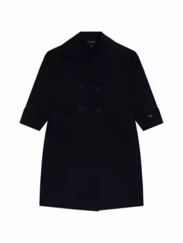 Шерстяное двубортное пальто EMPORIO ARMANI, тёмно-синий