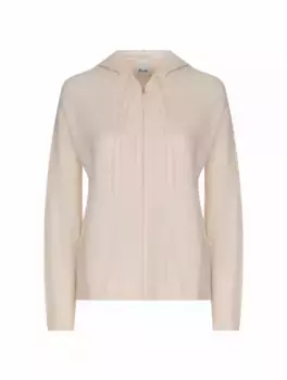 Шерстяное худи на молнии Allude, белый