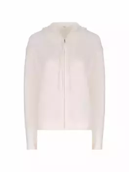 Шерстяное худи на молнии Allude, белый
