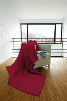Шерстяное одеяло Biederlack, приятное одеяло 150 х 200 см, мягкий бархат, красный