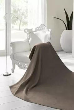 Шерстяное одеяло Biederlack, приятное одеяло 160 x 200 см Modern & Classic, коричневый