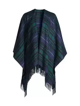 Шерстяное одеяло в клетку Vineyard Vines, цвет blackwatch pink pop