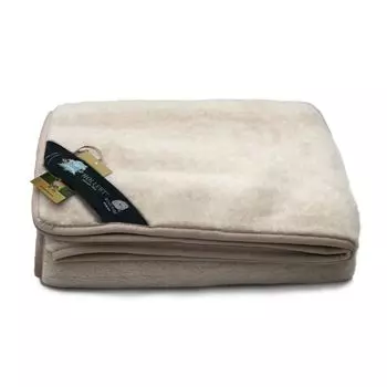 Шерстяное одеяло верблюжьего цвета - цвет: бежевый | Размер: 140x200 Hollert German Leather Fashion